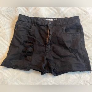 refuge black jean shorts